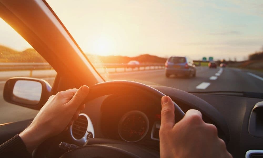Driver staying calm and focused on the road