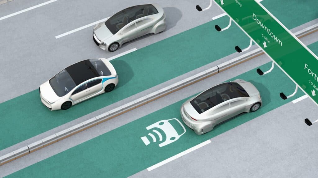 Electric cars on the road