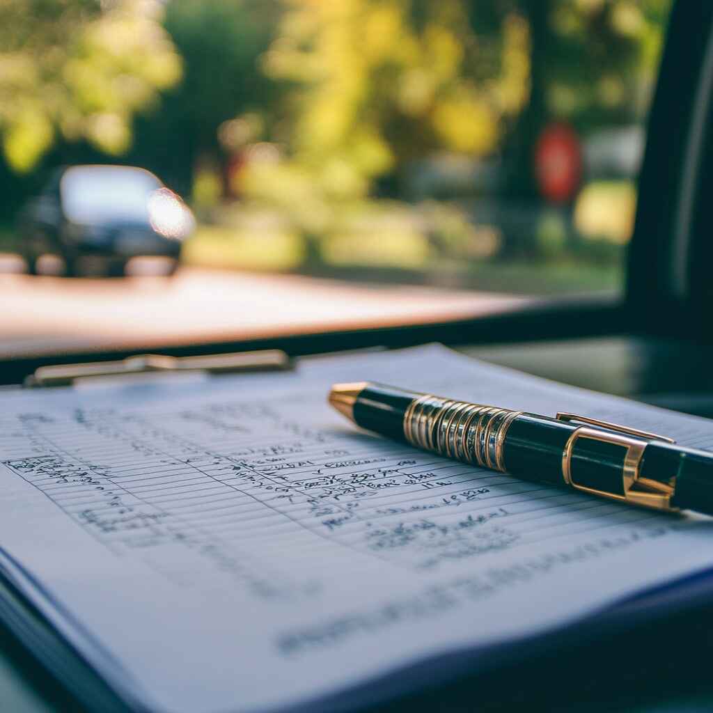 A checklist and study materials for driving theory test preparation.