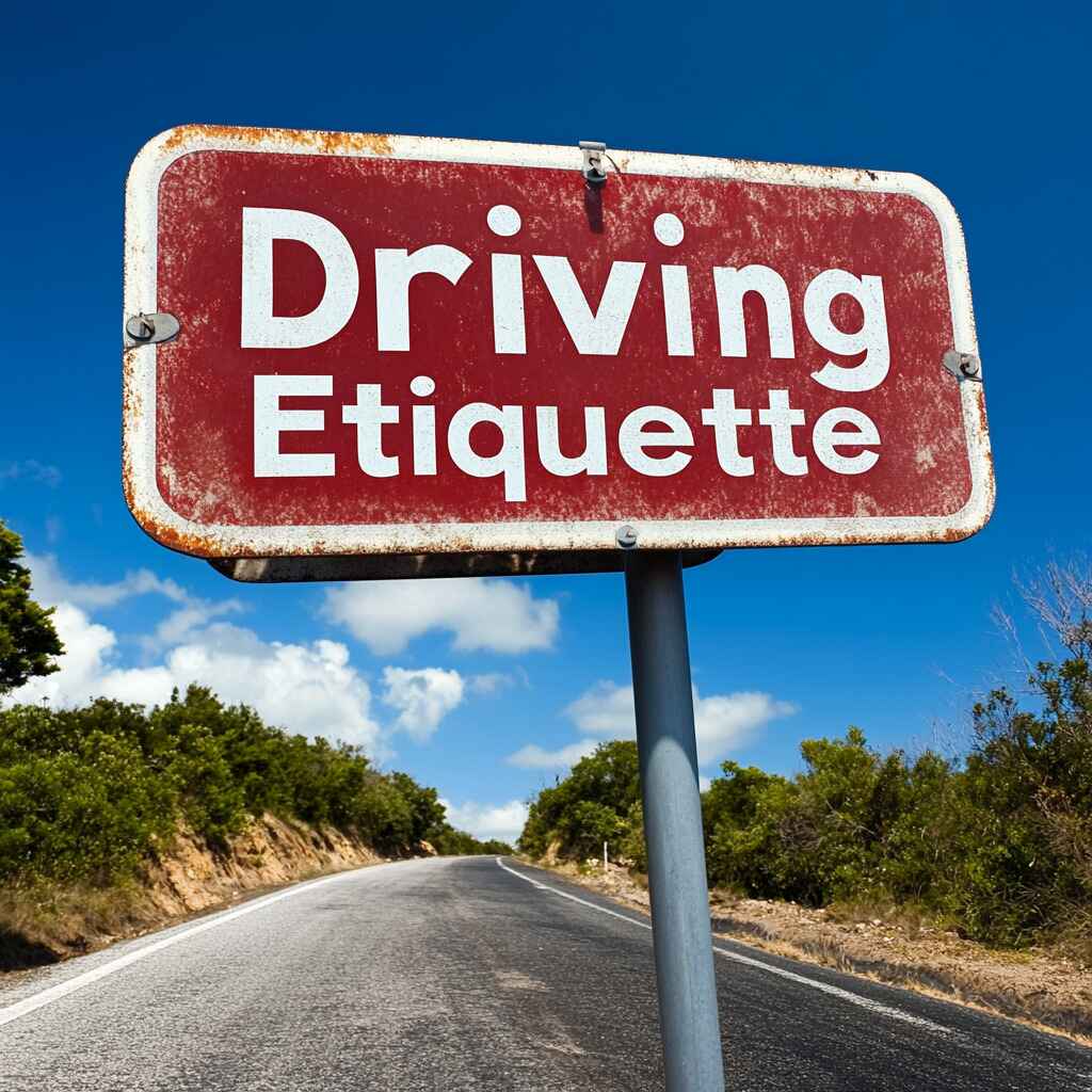 An experienced driver observing proper driving etiquette on the road.