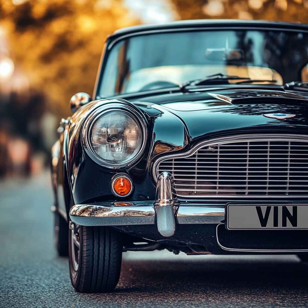 An image illustrating the location of Vehicle Identification Number (VIN) on a car.