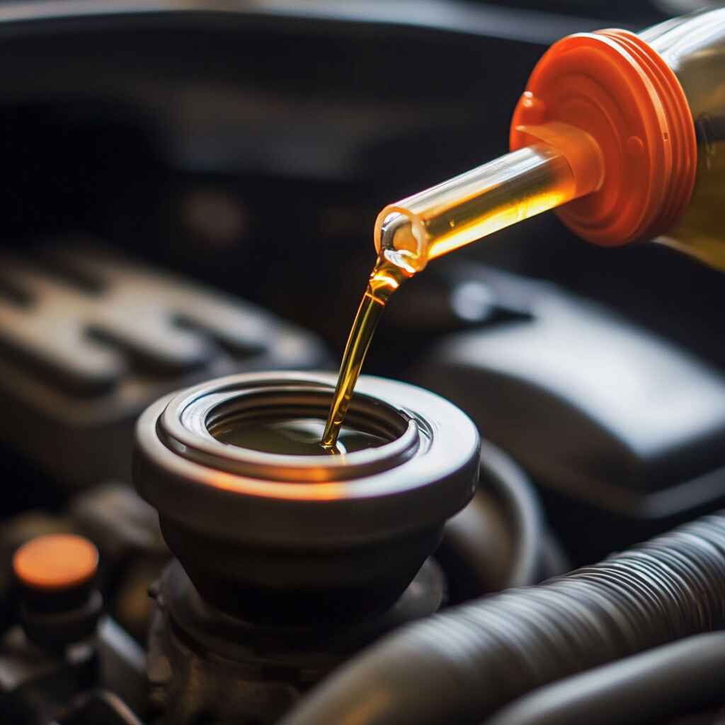 A diagram showing various types of engine oil and their benefits.