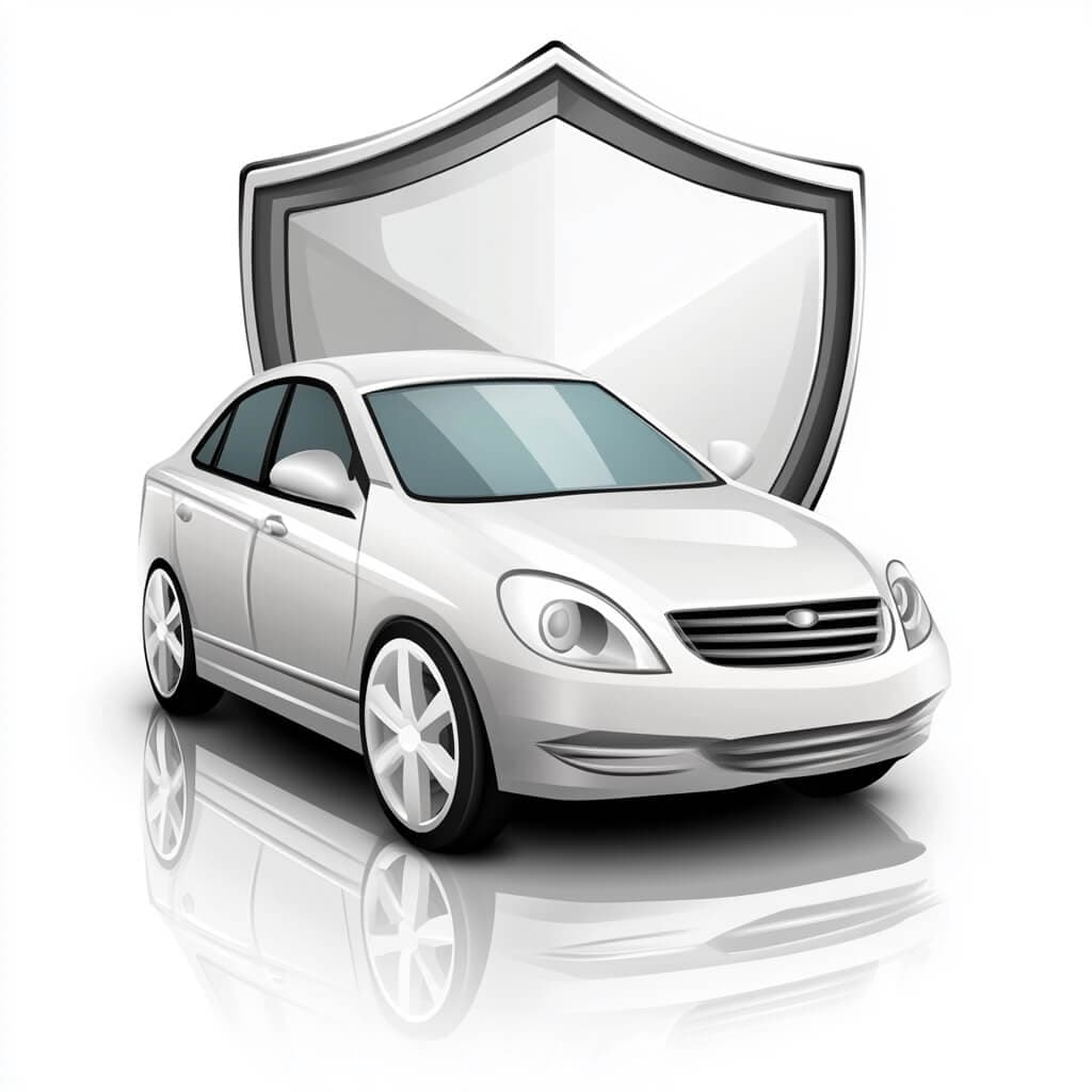 A person reviewing car insurance paperwork and using a calculator.