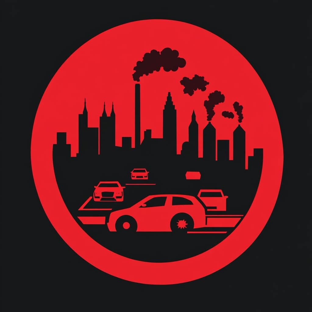 A cityscape showing signs of Low Emission Zones and Congestion Charges in the UK.